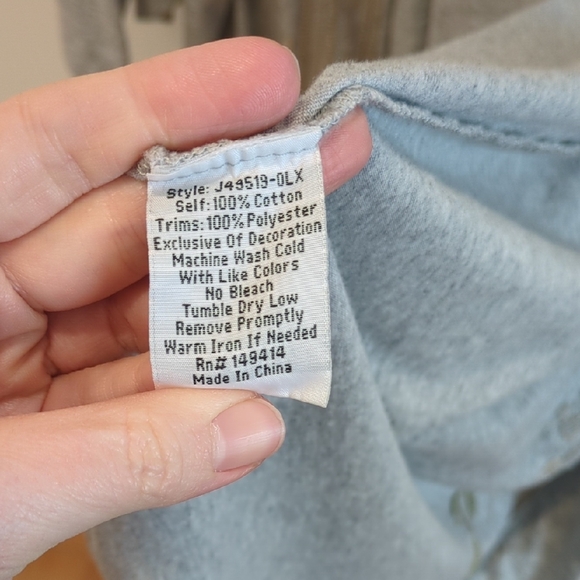 Johnny Was Gray and pink embroidered Boho Kimono Cardigan Women Sz 2XL - Picture 10 of 10